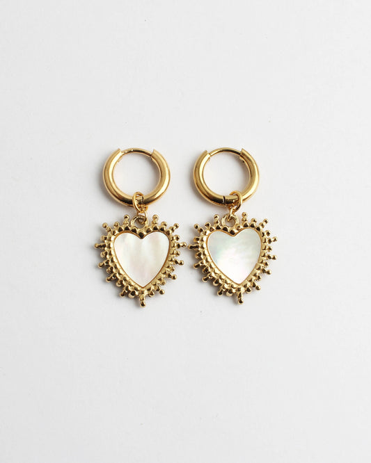Big Shell Heart - Boucles d'oreilles - Acier inoxydable