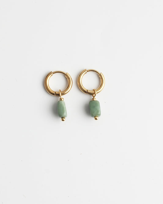 Sara - Boucles d'oreilles - Pierre naturelle - Acier inoxydable