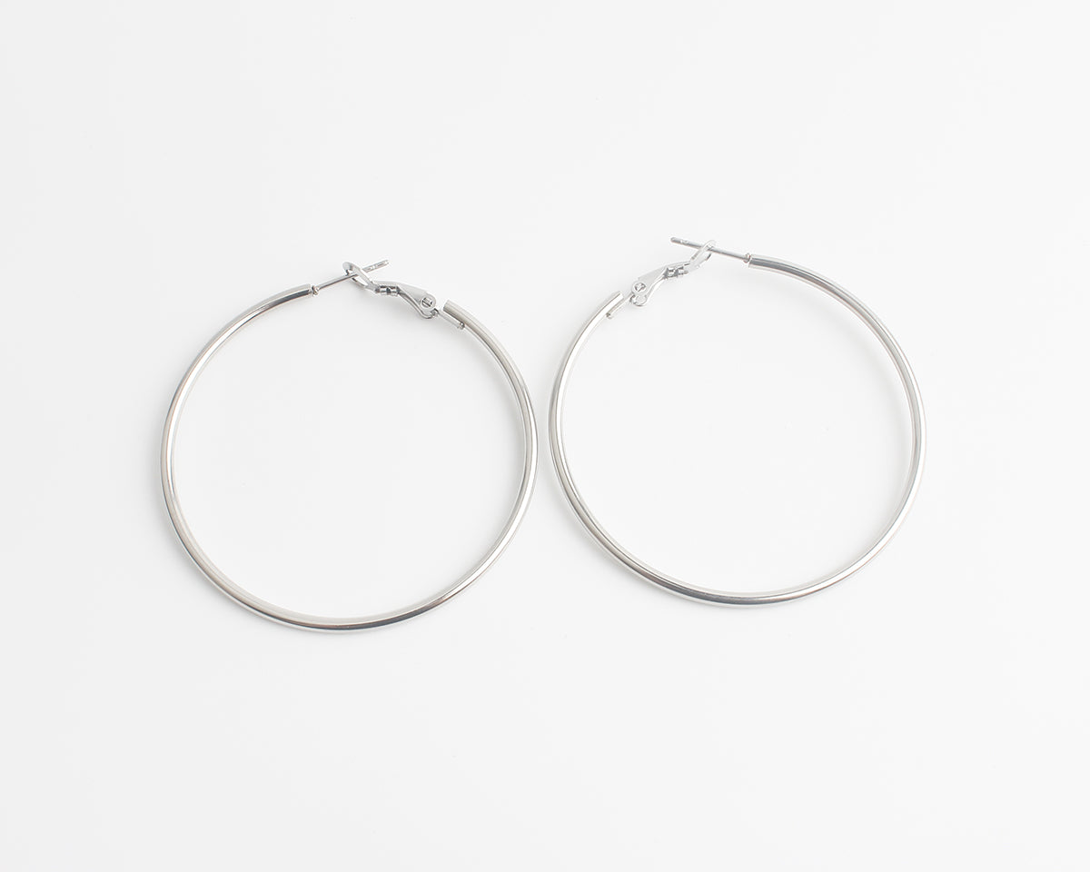 Basic hoops - Boucles d'oreilles - Acier inoxydable