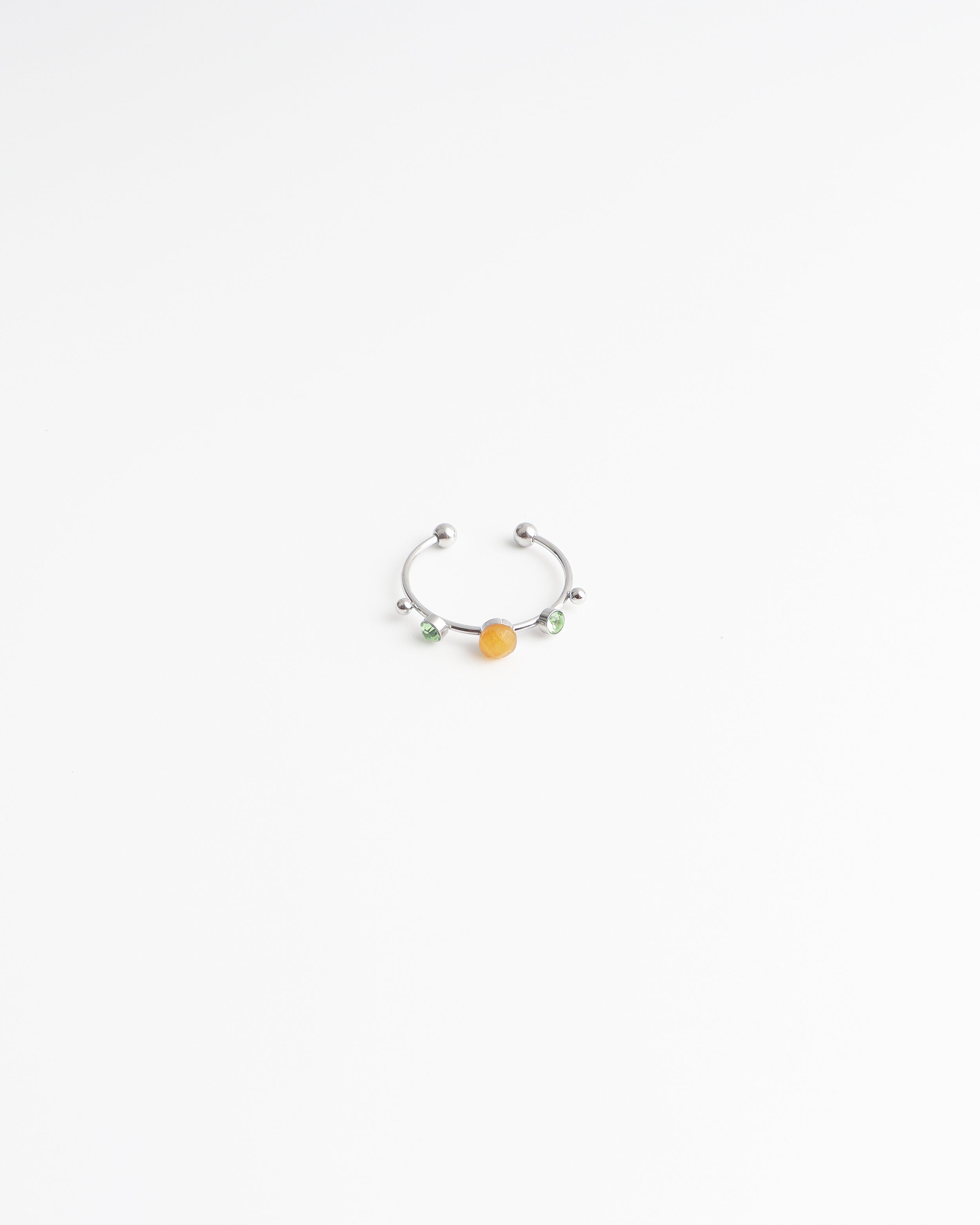 Victoria - Bague – Acier inoxydable – Pierre naturelle – Réglable