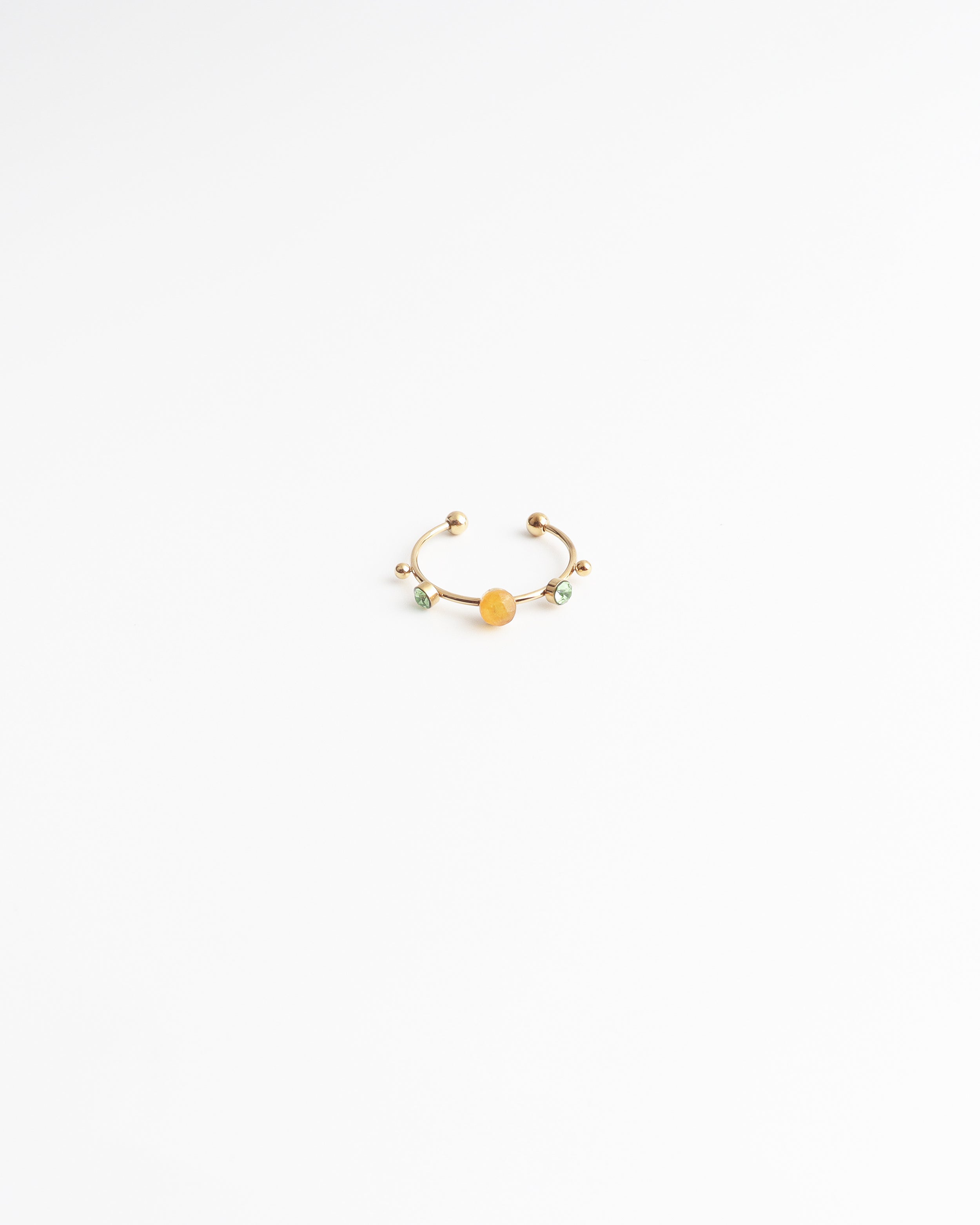 Victoria - Bague – Acier inoxydable – Pierre naturelle – Réglable