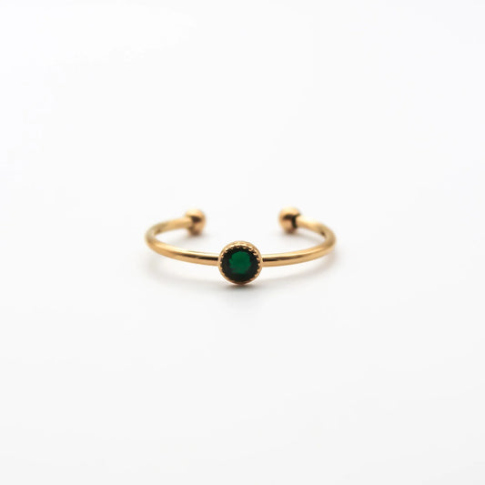 Strass - Anneau - Acier inoxydable - Ajustable