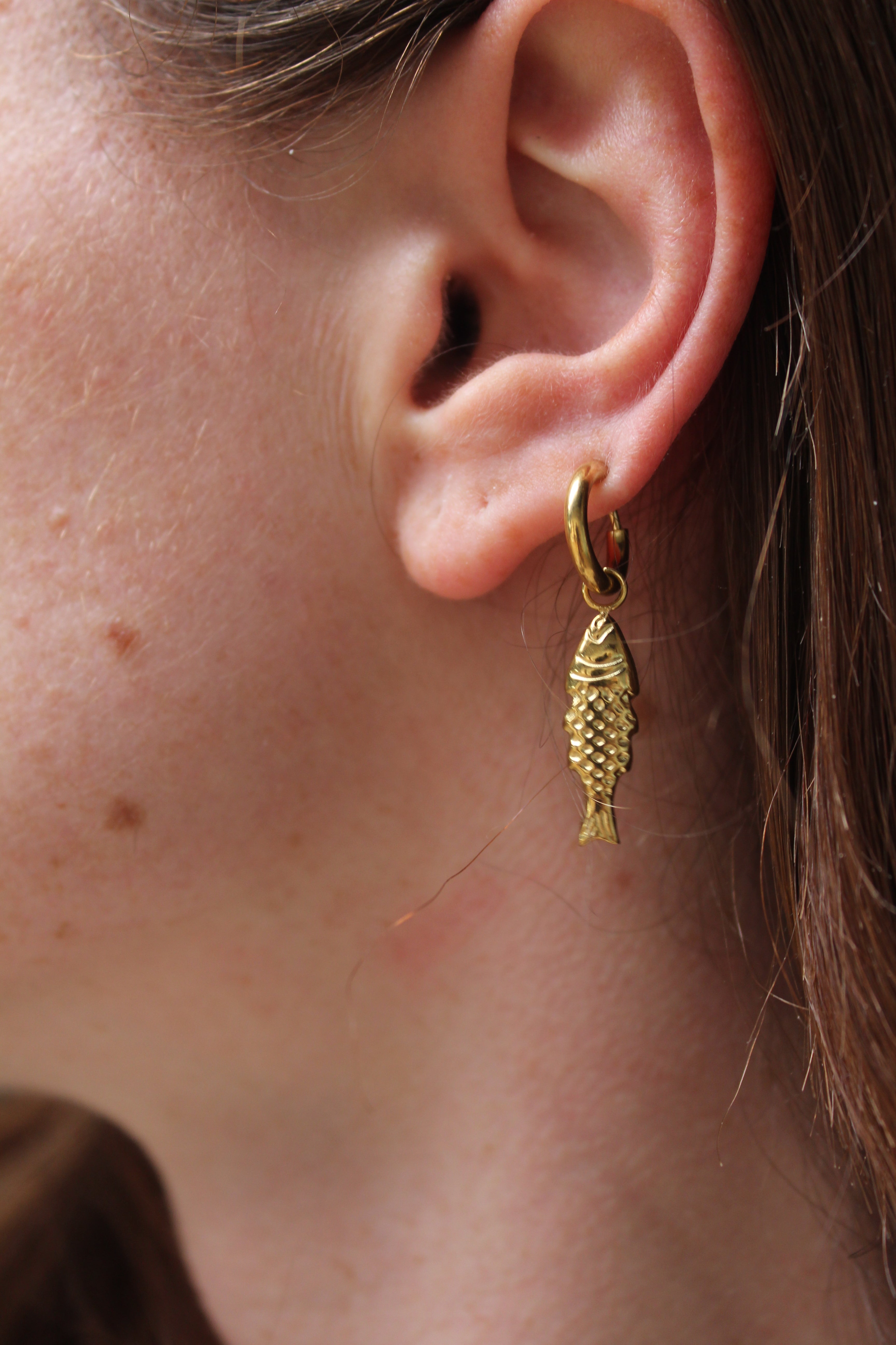 Poisson - Boucles d'oreilles - Clips - Acier inoxydable