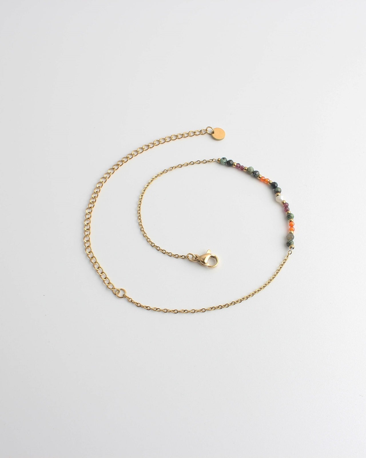 Tira - Bracelet de cheville - Pierre naturelle - Acier inoxydable