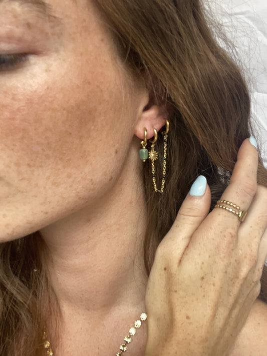 Sara - Boucles d'oreilles - Pierre naturelle - Acier inoxydable