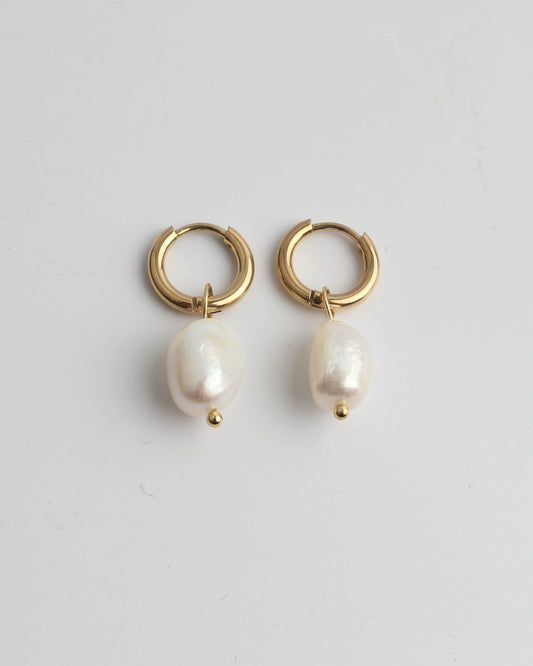 Classic Freshwater Pearl - Boucles d'oreilles - Acier inoxydable