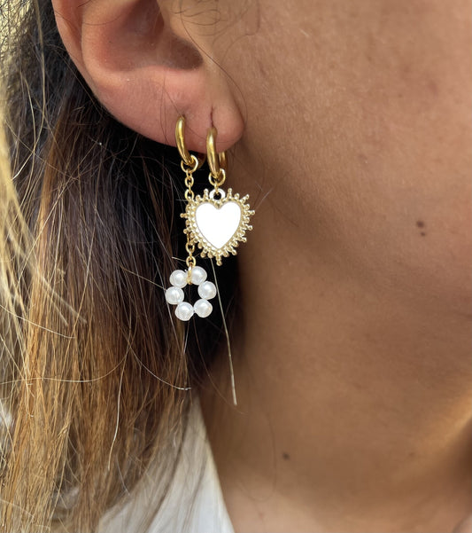 Big Shell Heart - Boucles d'oreilles - Acier inoxydable