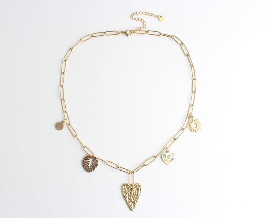 Summer Hearts - Necklace - Stainless Steel