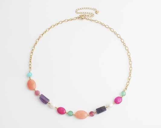 Elodie - Necklace - Natural Stone - Stainless Steel