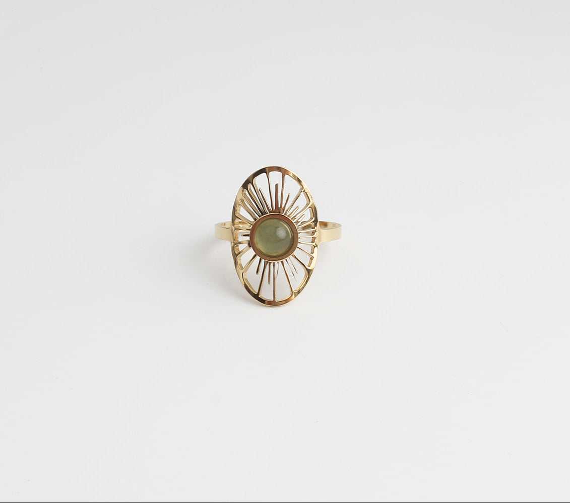 Claudia - Ring - Natural Stone - Stainless Steel - Adjustable