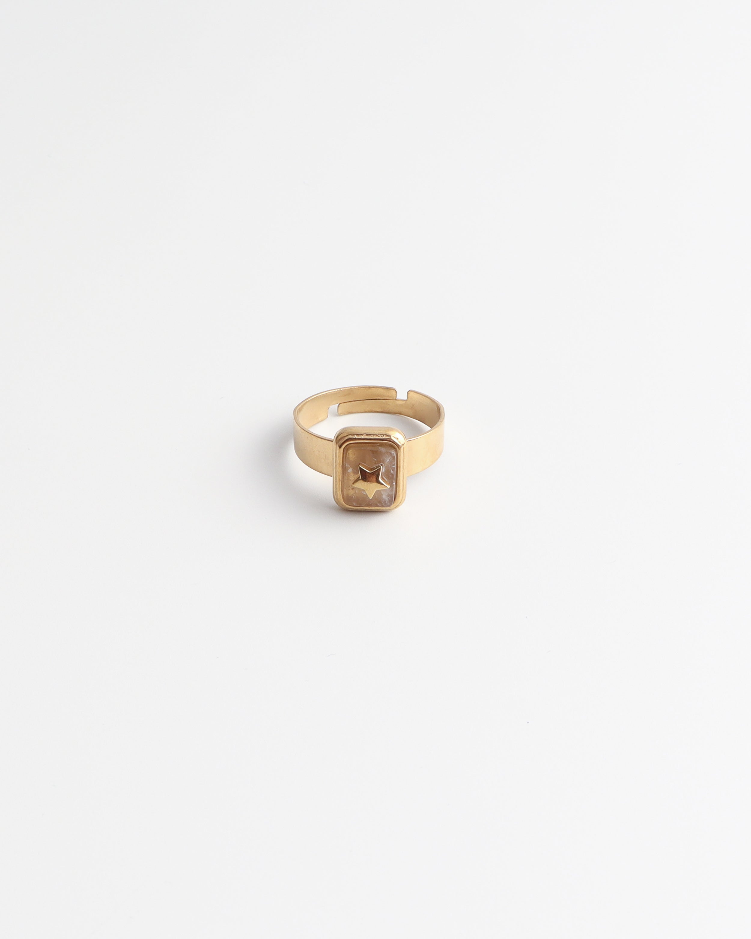Yasmin - Bague- Pierre naturelle - Acier inoxydable - Ajustable