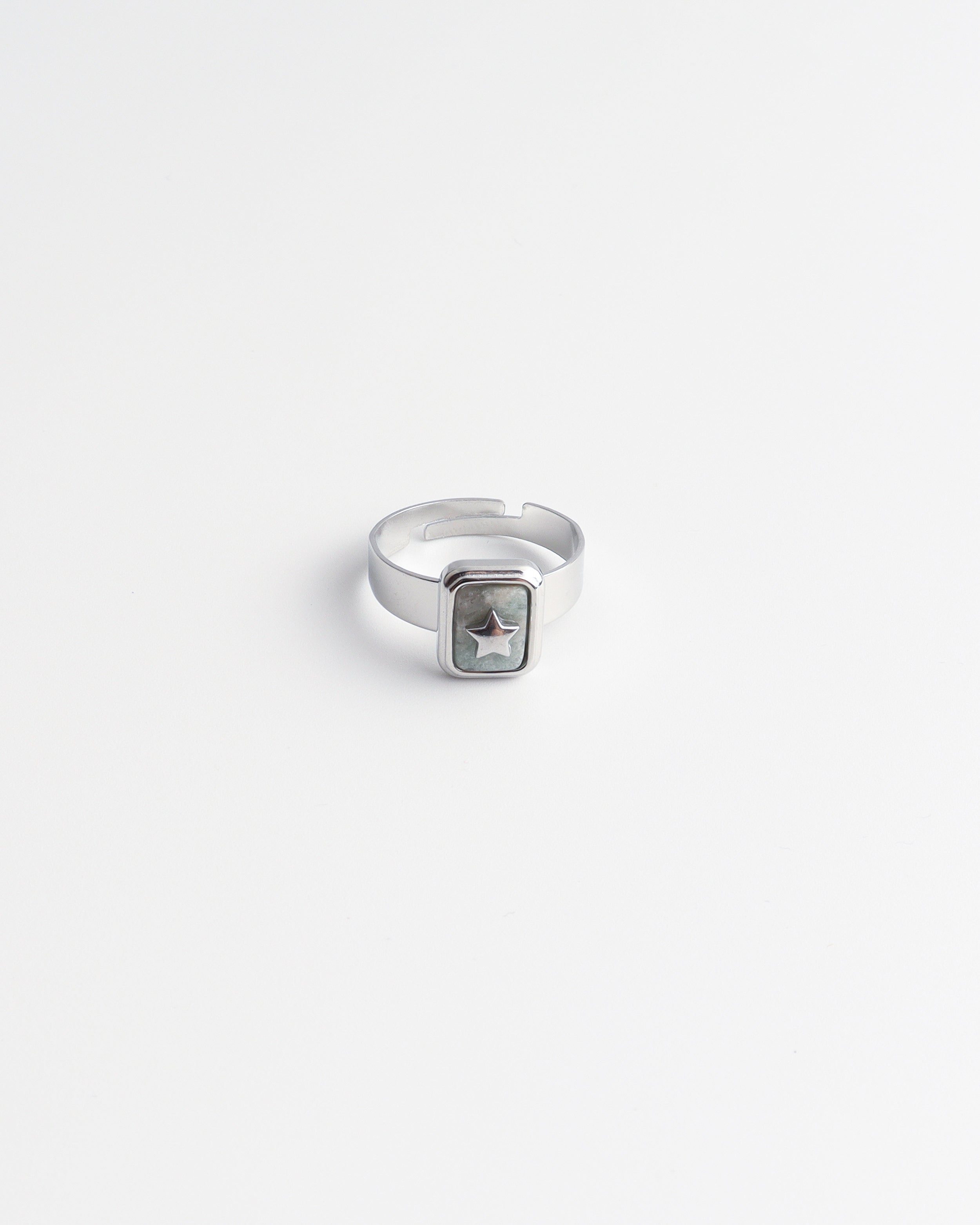 Yasmin - Bague- Pierre naturelle - Acier inoxydable - Ajustable