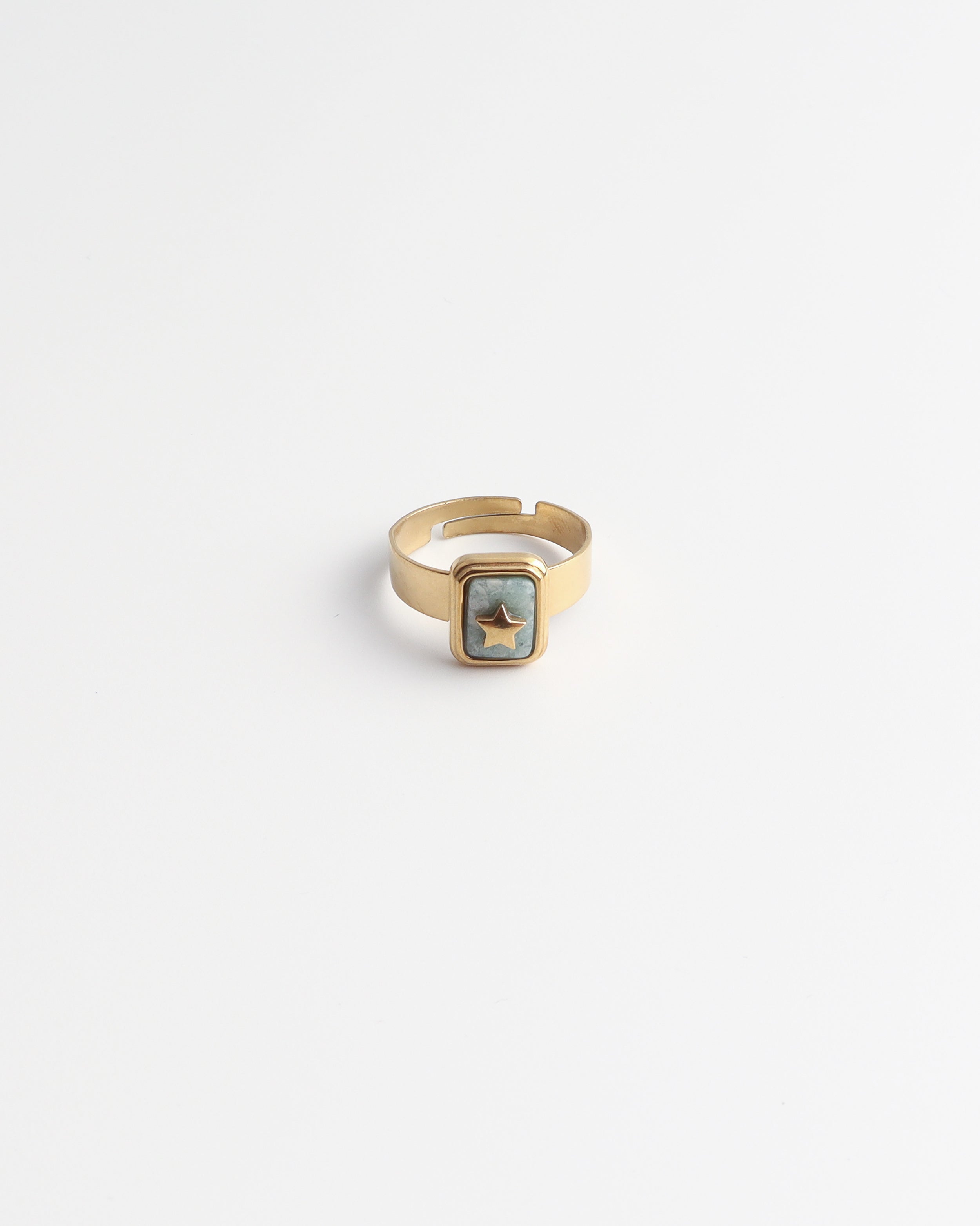 Yasmin - Bague- Pierre naturelle - Acier inoxydable - Ajustable