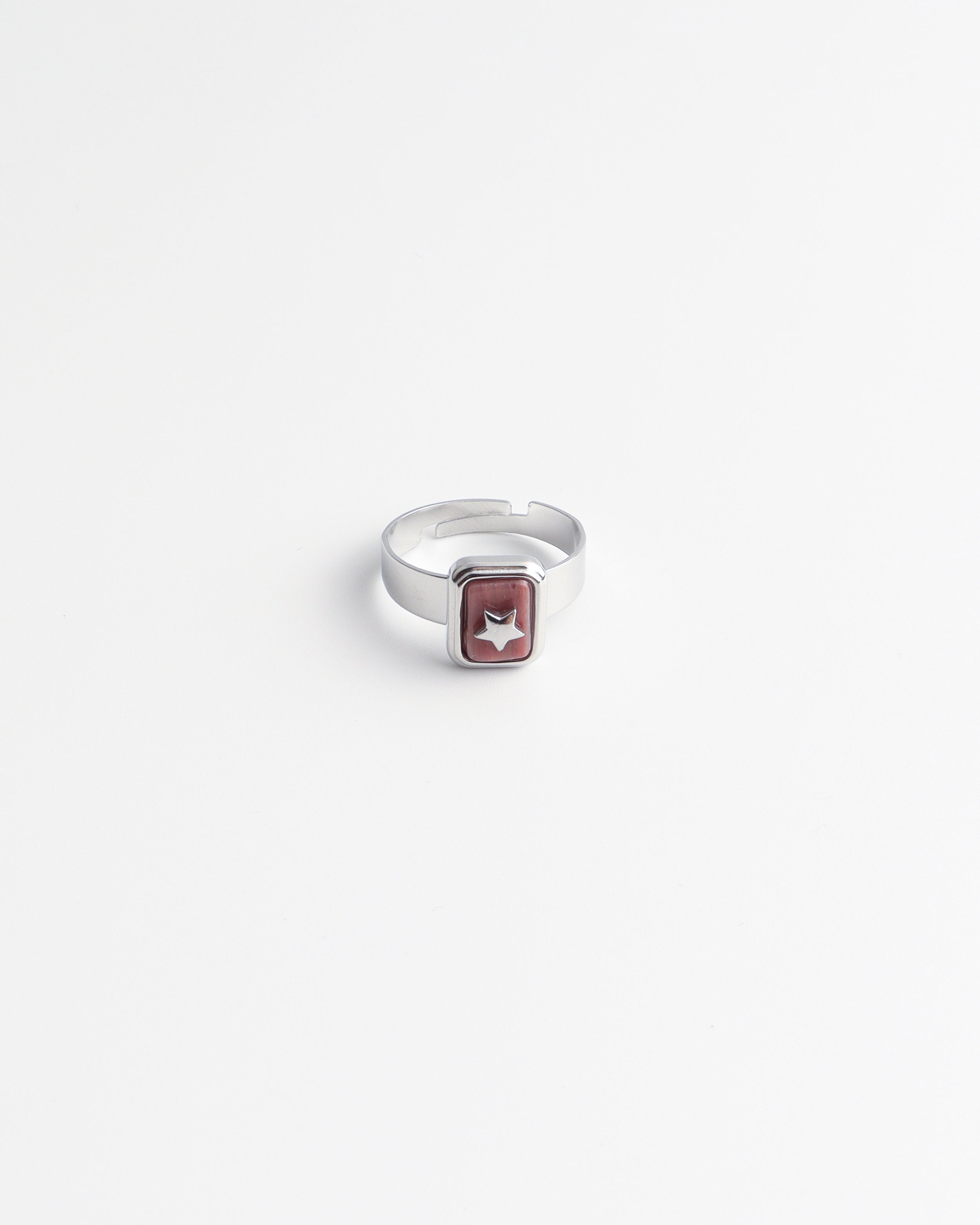 Yasmin - Bague- Pierre naturelle - Acier inoxydable - Ajustable