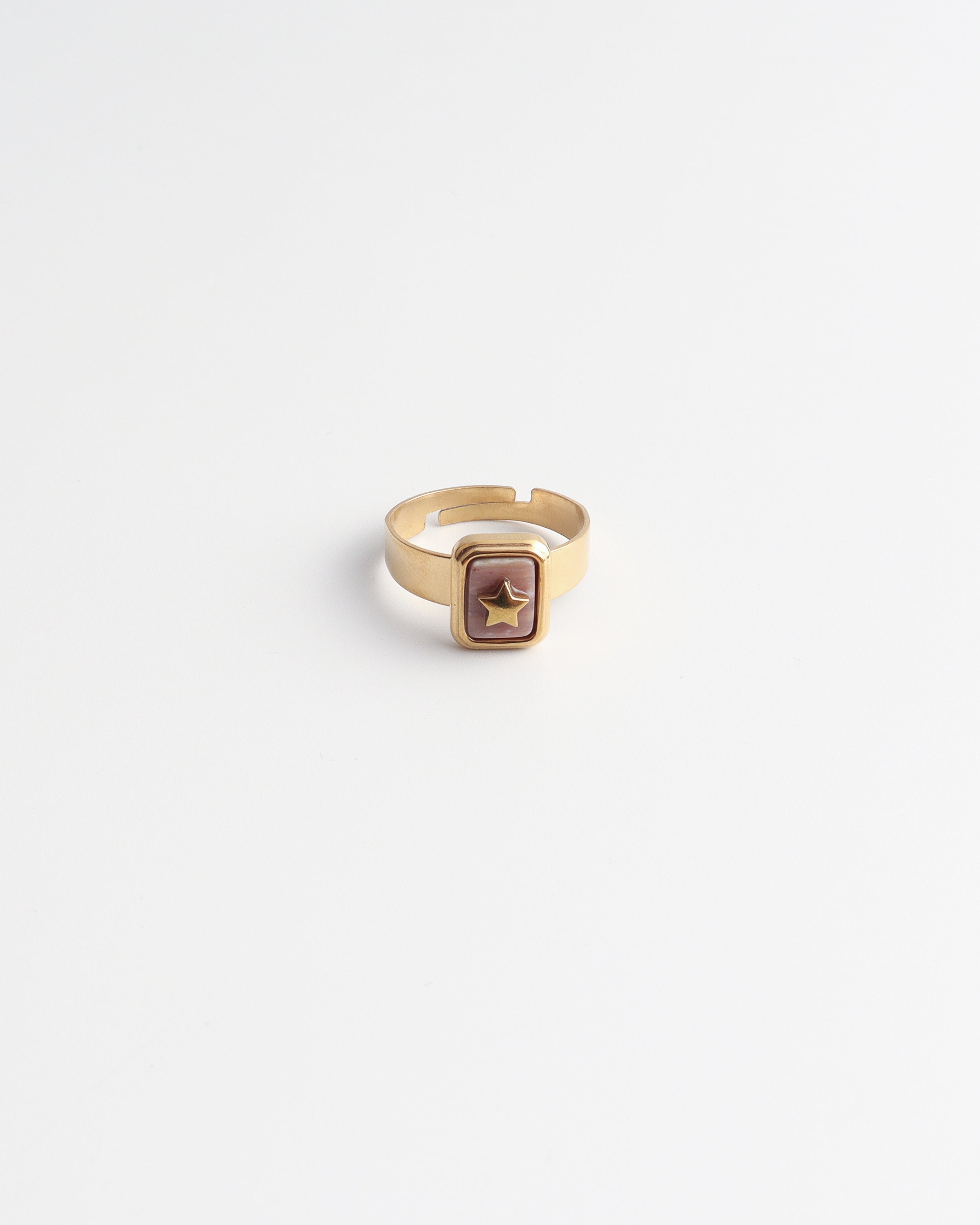 Yasmin - Bague- Pierre naturelle - Acier inoxydable - Ajustable