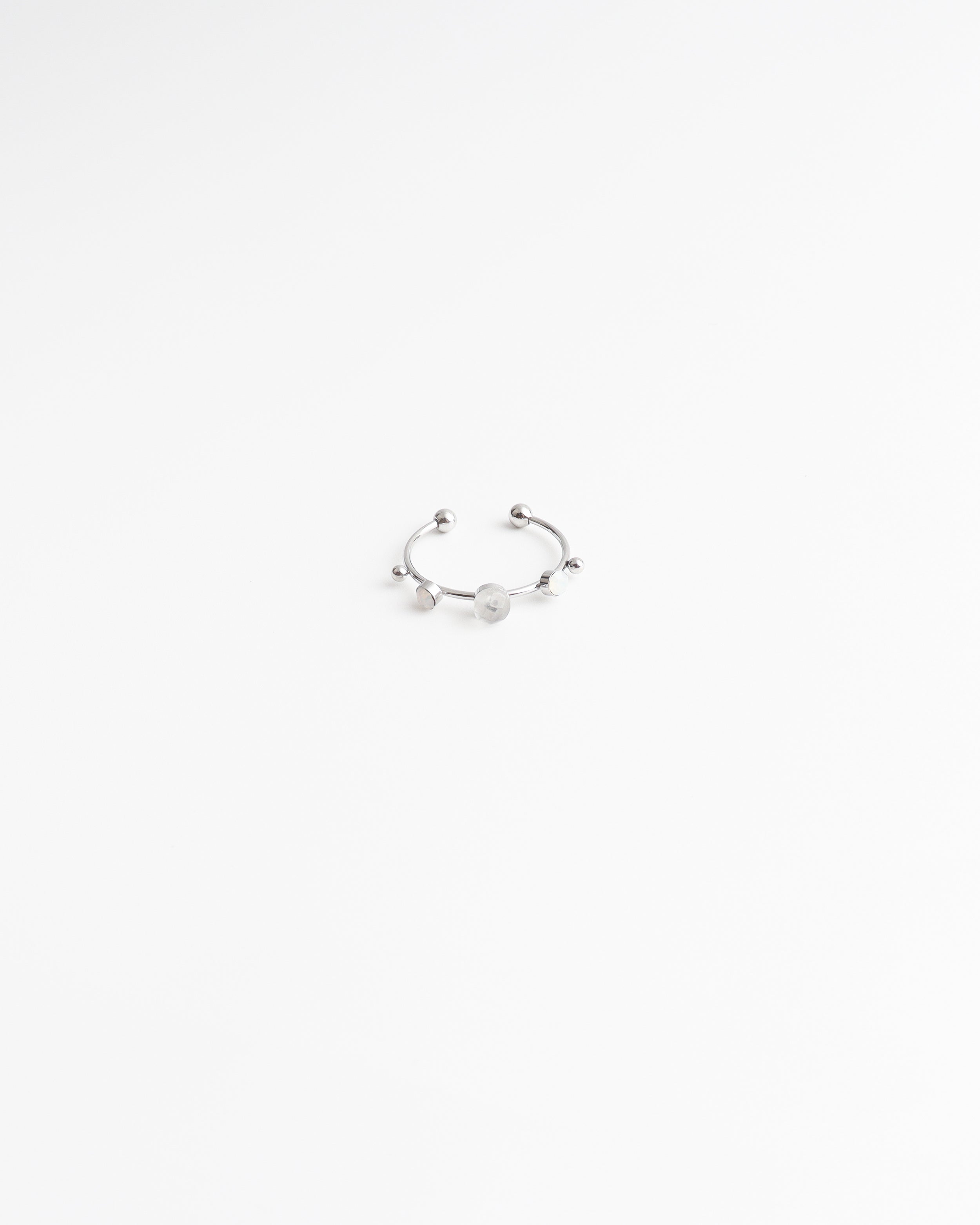 Victoria - Bague – Acier inoxydable – Pierre naturelle – Réglable