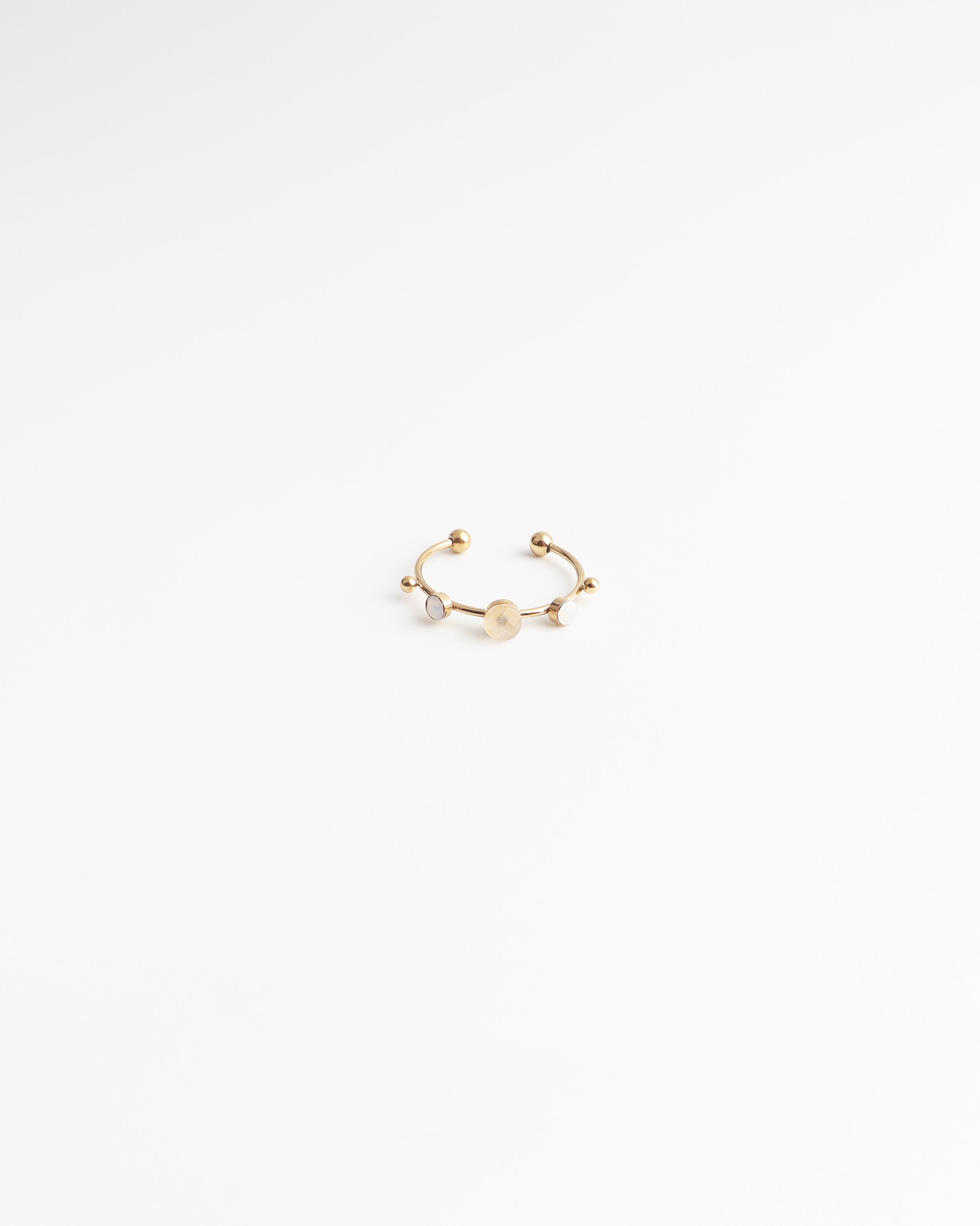 Victoria - Bague – Acier inoxydable – Pierre naturelle – Réglable