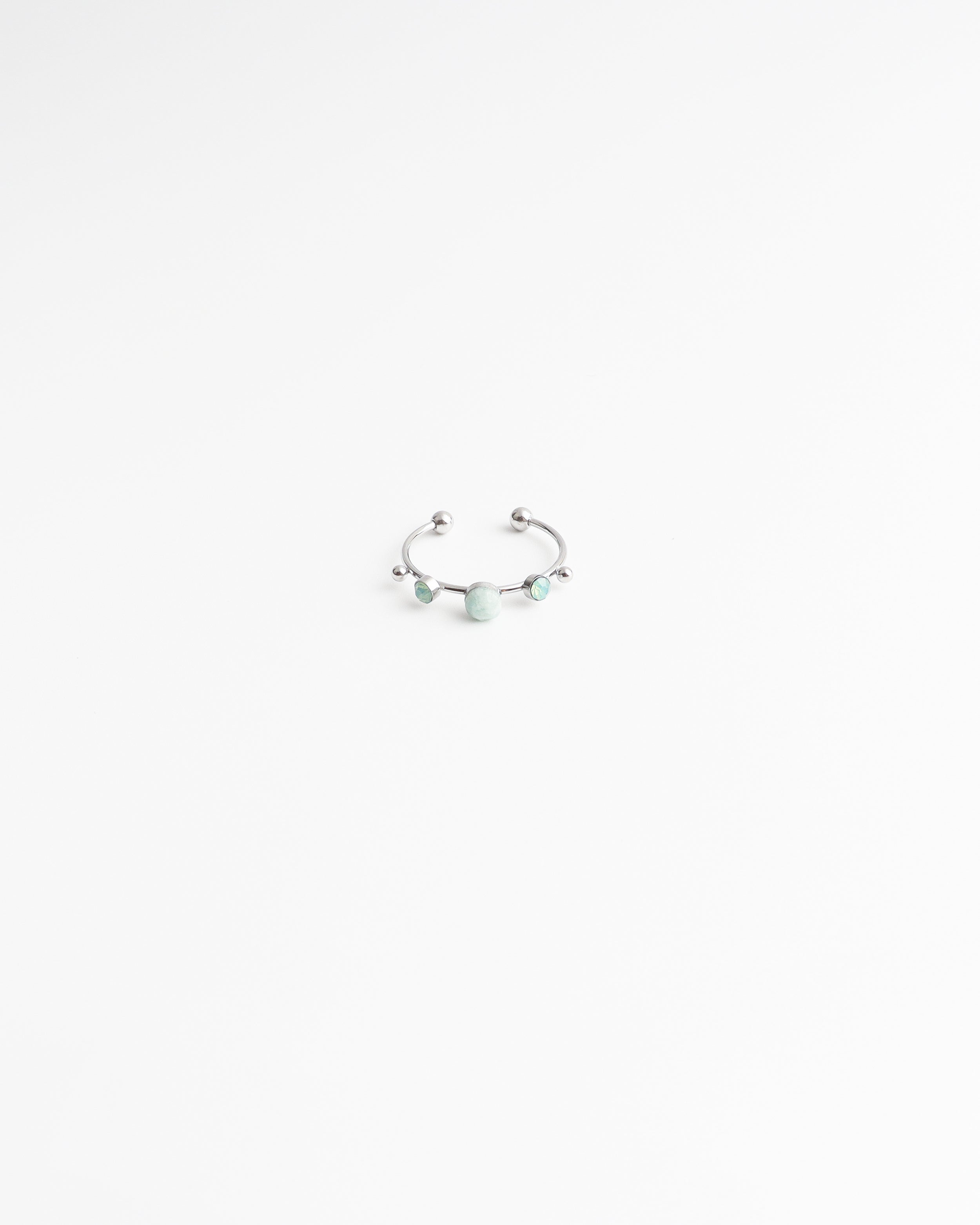 Victoria - Bague – Acier inoxydable – Pierre naturelle – Réglable