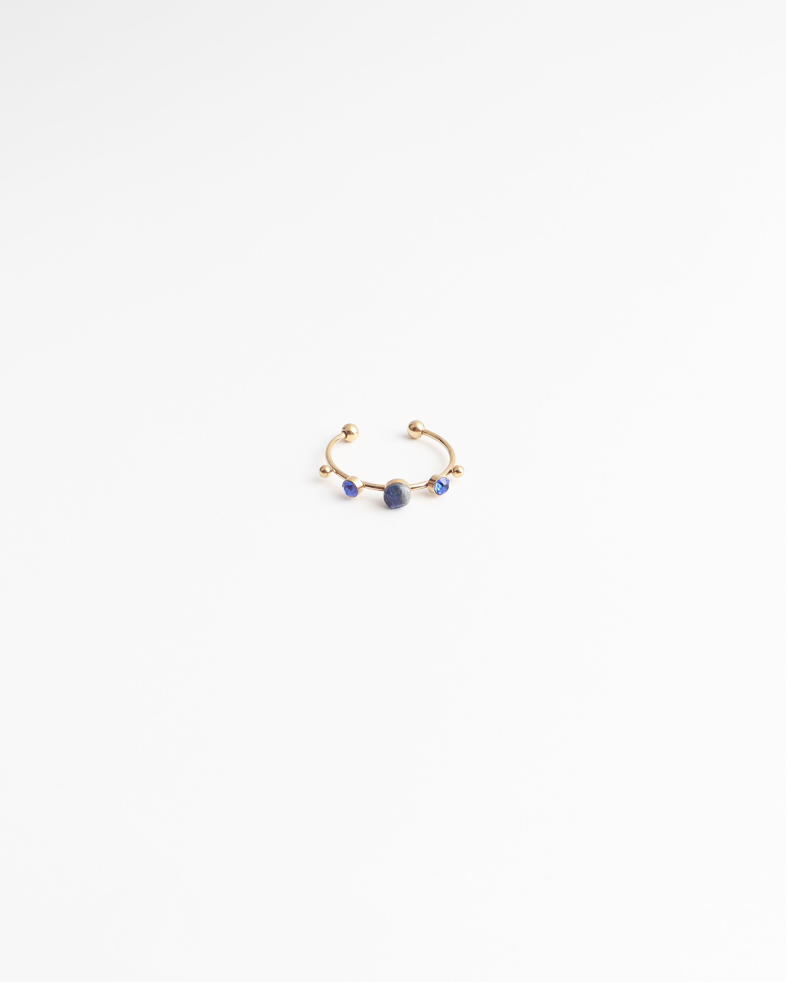 Victoria - Bague – Acier inoxydable – Pierre naturelle – Réglable