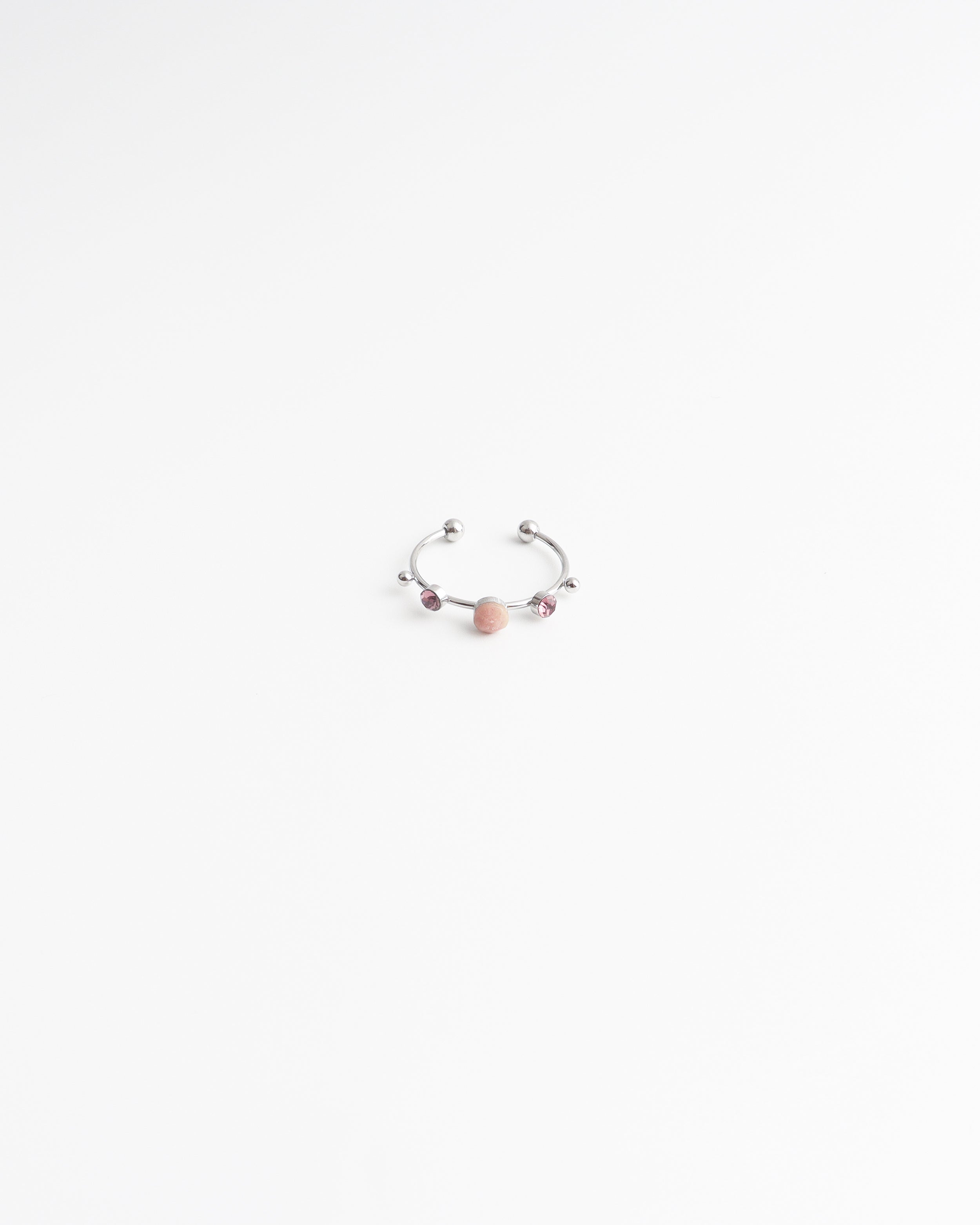 Victoria - Bague – Acier inoxydable – Pierre naturelle – Réglable