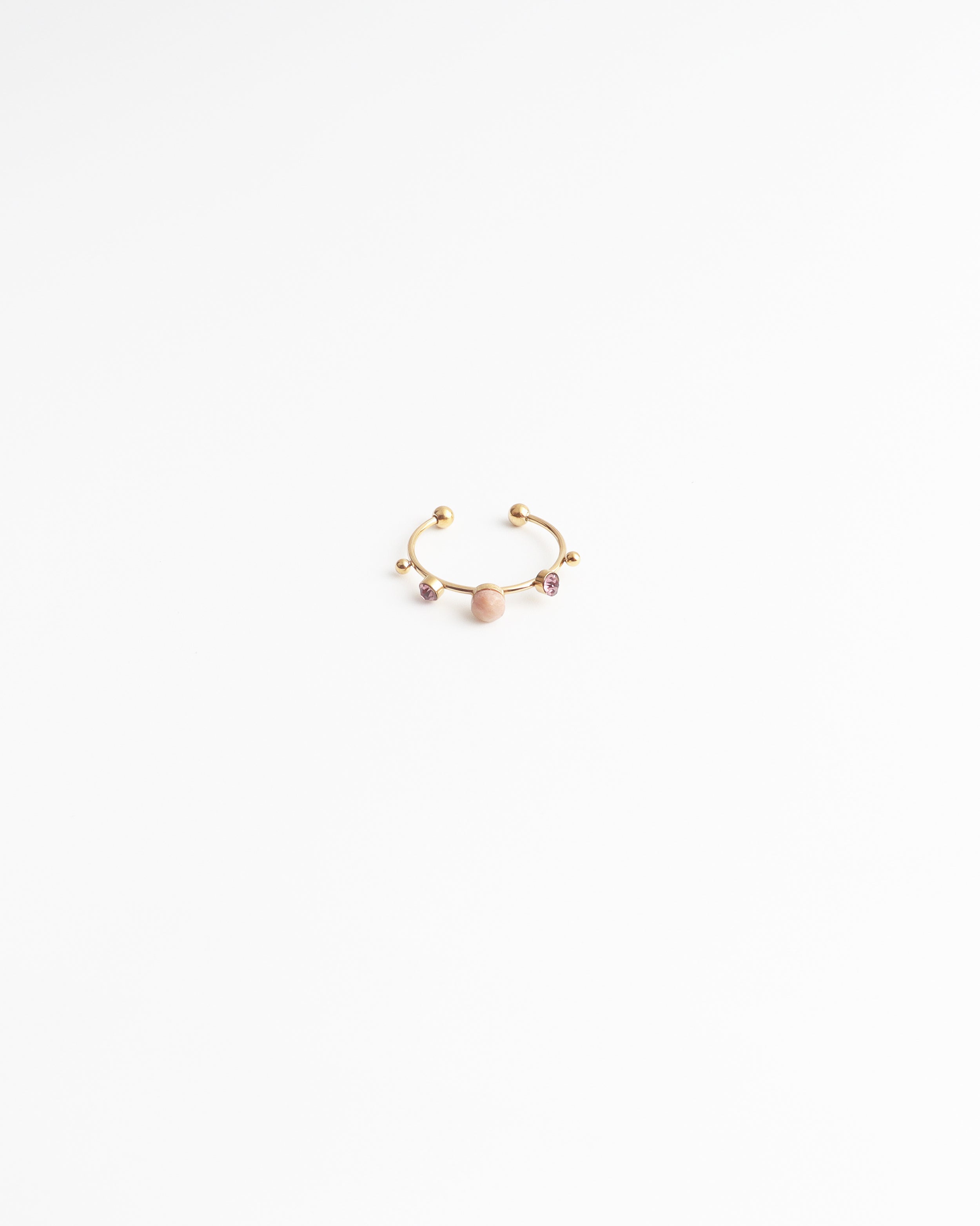 Victoria - Bague – Acier inoxydable – Pierre naturelle – Réglable
