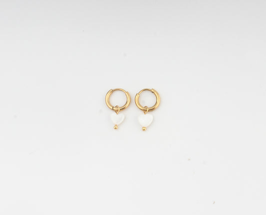 Heart Shaped Shell  - Boucles d'oreilles - Acier inoxydable