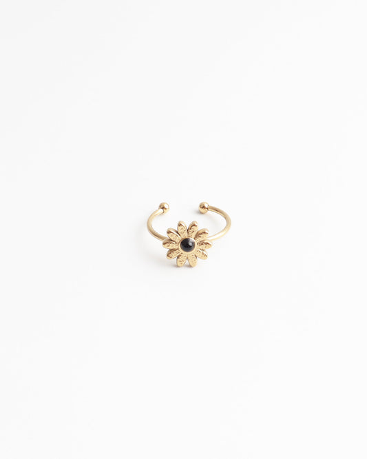 Daisy - Ring - Natural Stone - Stainless Steel - Adjustable
