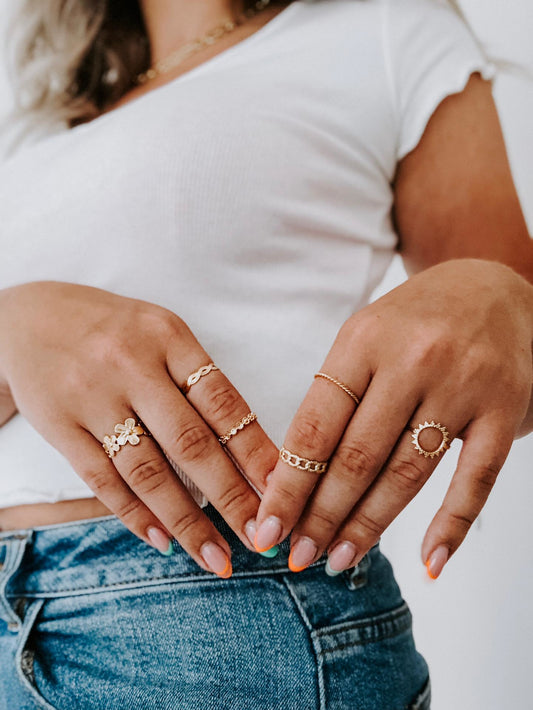 Big Daisy Flower - Bague - Acier inoxydable - Ajustable