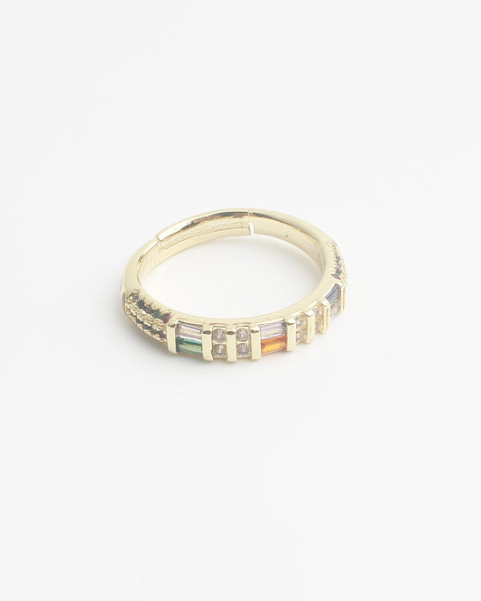 Mettez-y un anneau - Bague - Multicolore - Plaqué or - Ajustable