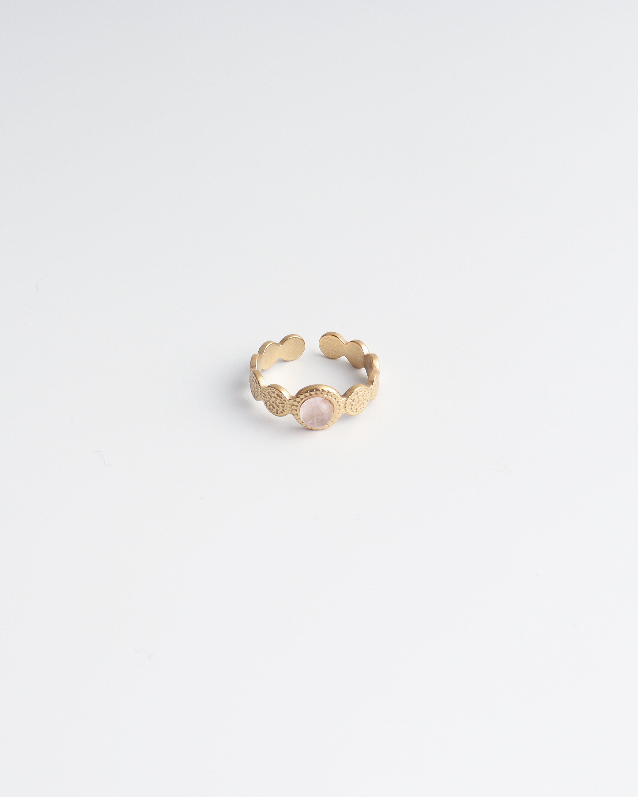 Noé - Ring - Natural Stone - Stainless Steel - Adjustable