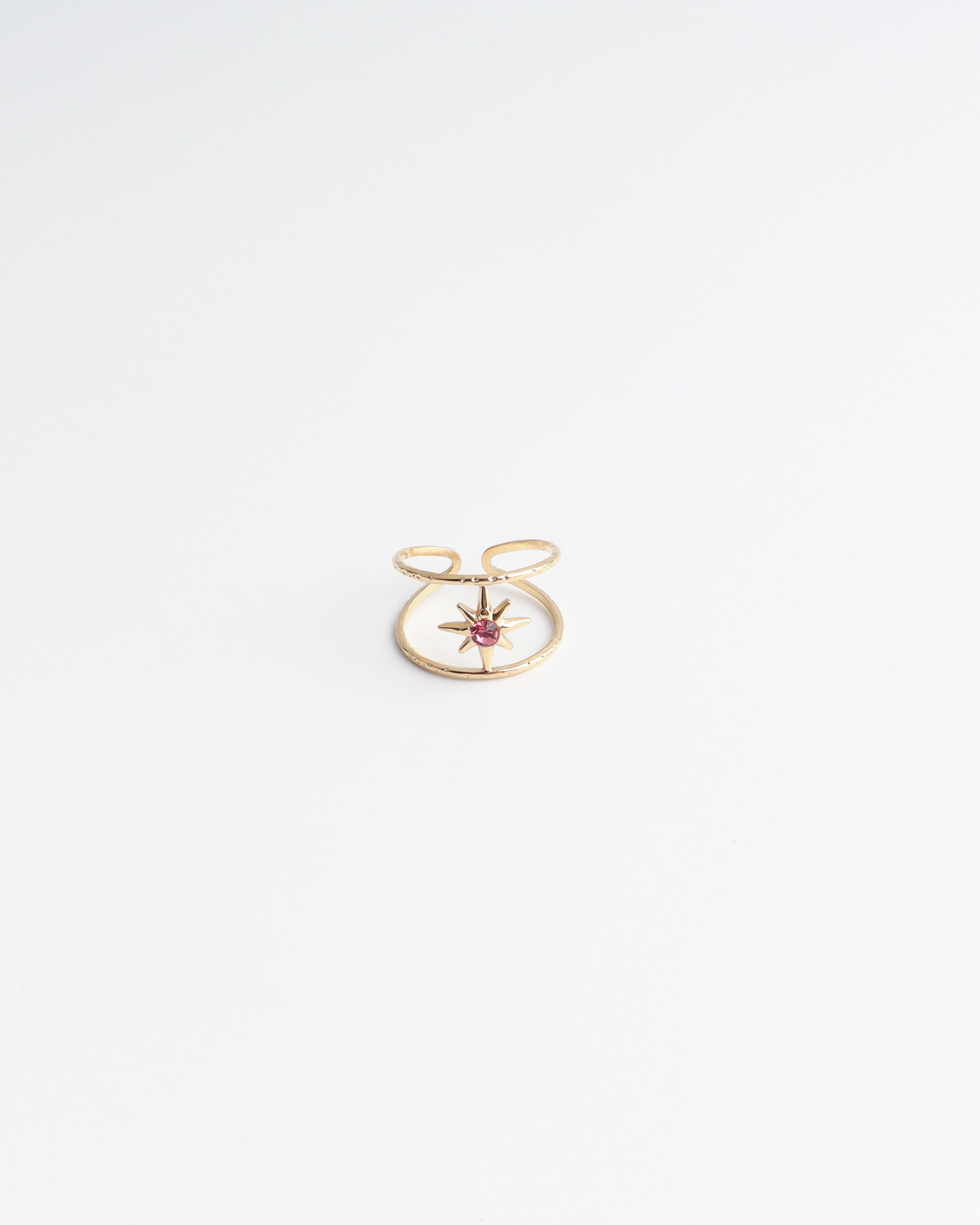 Starred - Ring - Stainless Steel - Adjustable