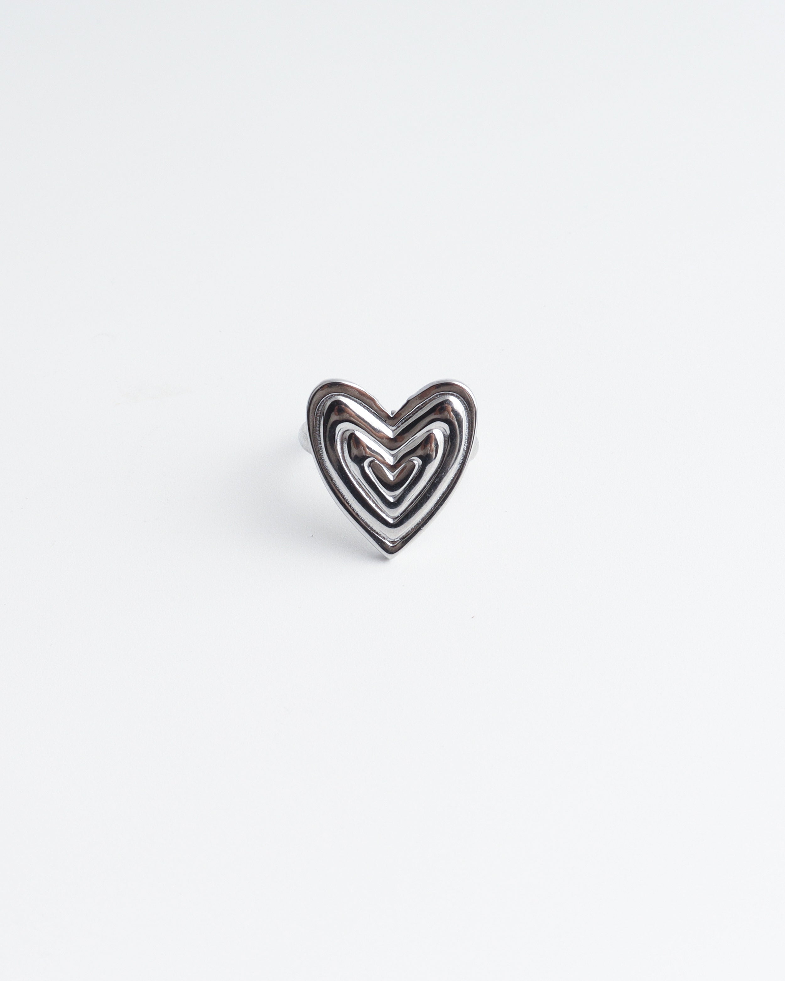 Groovy Heart - Bague - Acier inoxydable - Ajustable