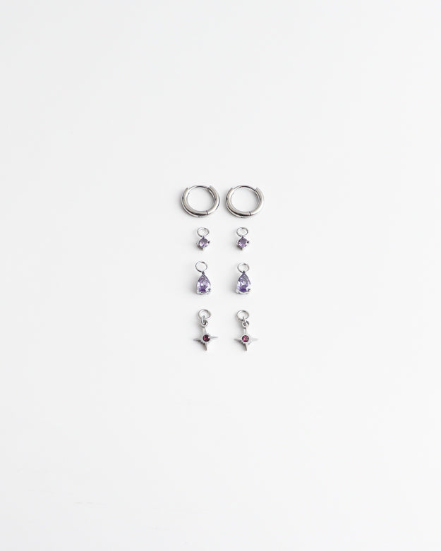 Birthstonebox  - Boucles d’oreilles – Set – Acier inoxydable