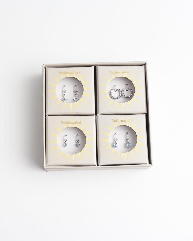 Birthstonebox  - Boucles d’oreilles – Set – Acier inoxydable