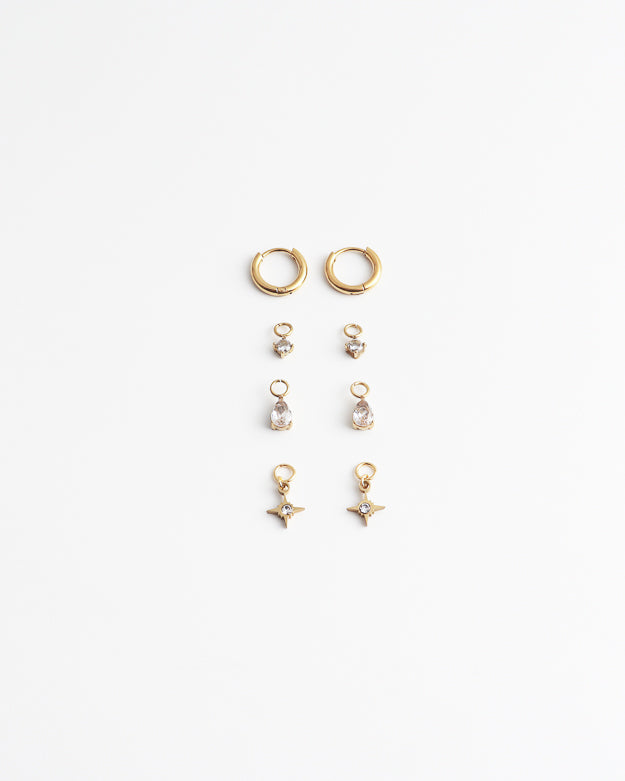 Birthstonebox  - Boucles d’oreilles – Set – Acier inoxydable