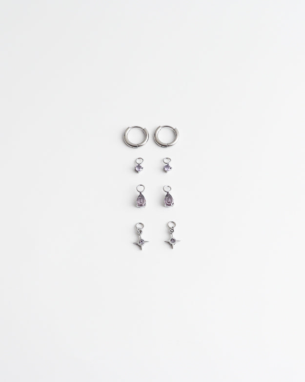 Birthstonebox  - Boucles d’oreilles – Set – Acier inoxydable