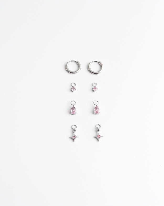 Birthstonebox  - Boucles d’oreilles – Set – Acier inoxydable