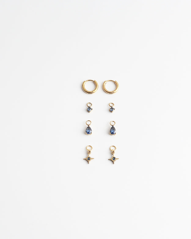 Birthstonebox  - Boucles d’oreilles – Set – Acier inoxydable