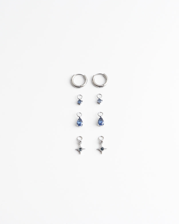 Birthstonebox  - Boucles d’oreilles – Set – Acier inoxydable