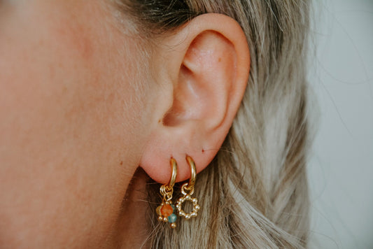 Round Dotted Circle  - Boucles d'oreilles - Acier inoxydable