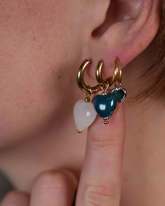 Para Siempre - Boucles d'oreilles - Pierre naturelle - Acier inoxydable