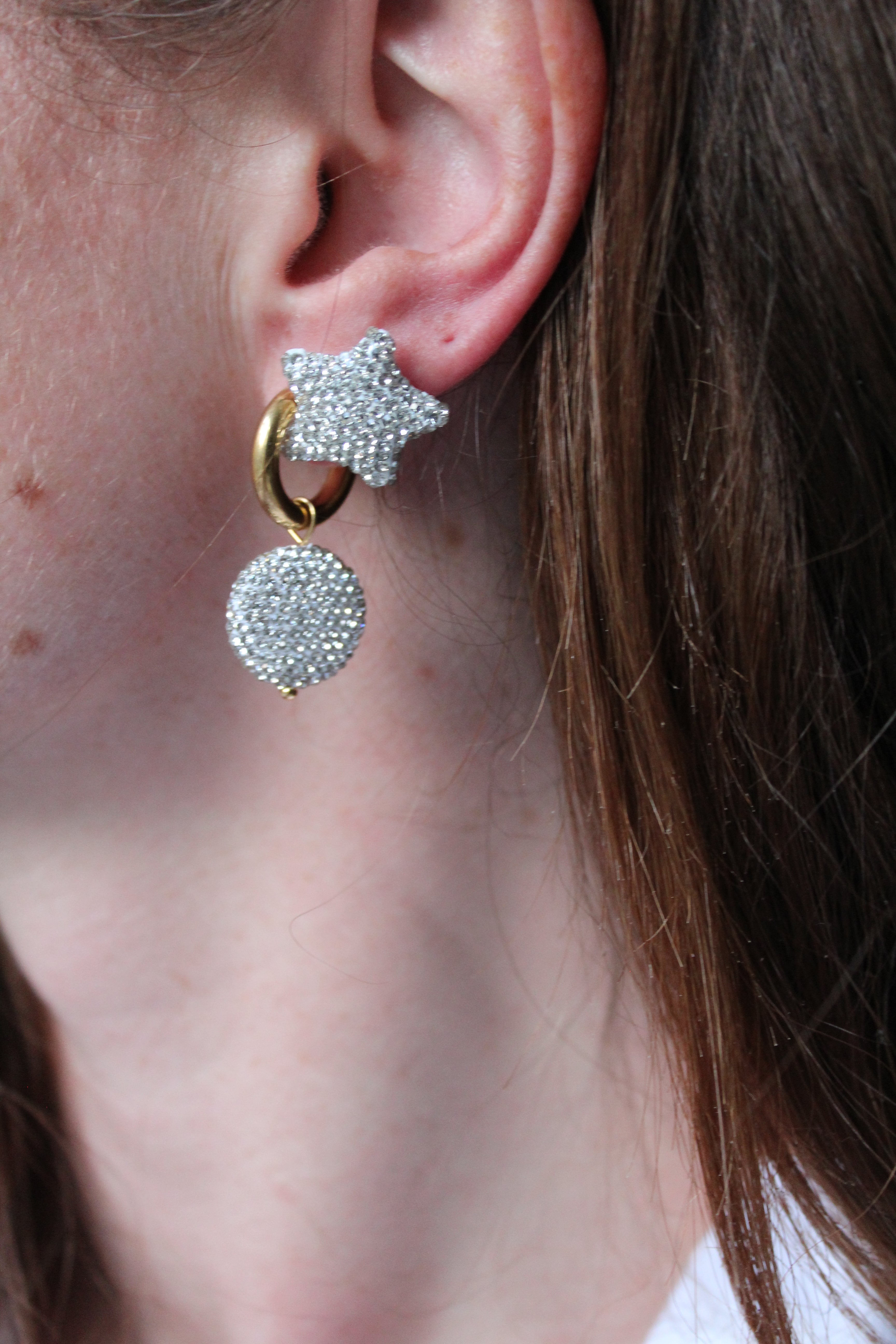 Evelina  - Boucles d’oreilles puces - Boucles d'oreilles - Acier inoxydable