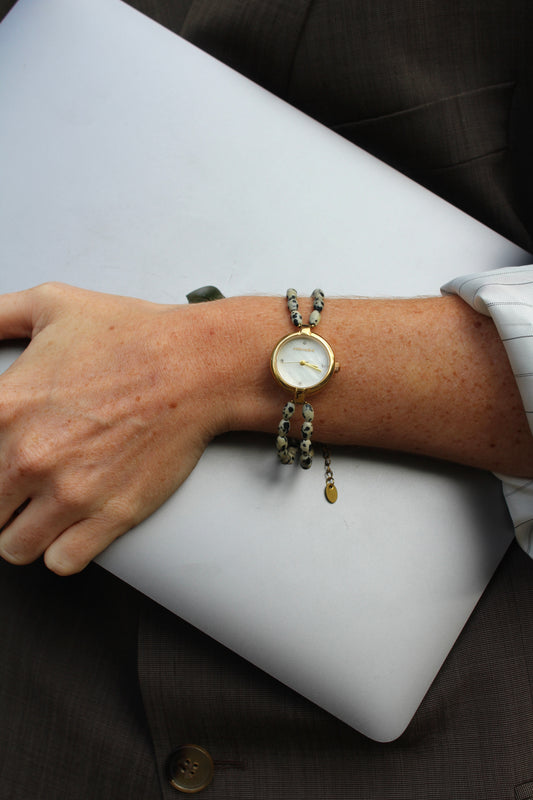 Noelia - Montre – Pierre naturelle - Acier inoxydable