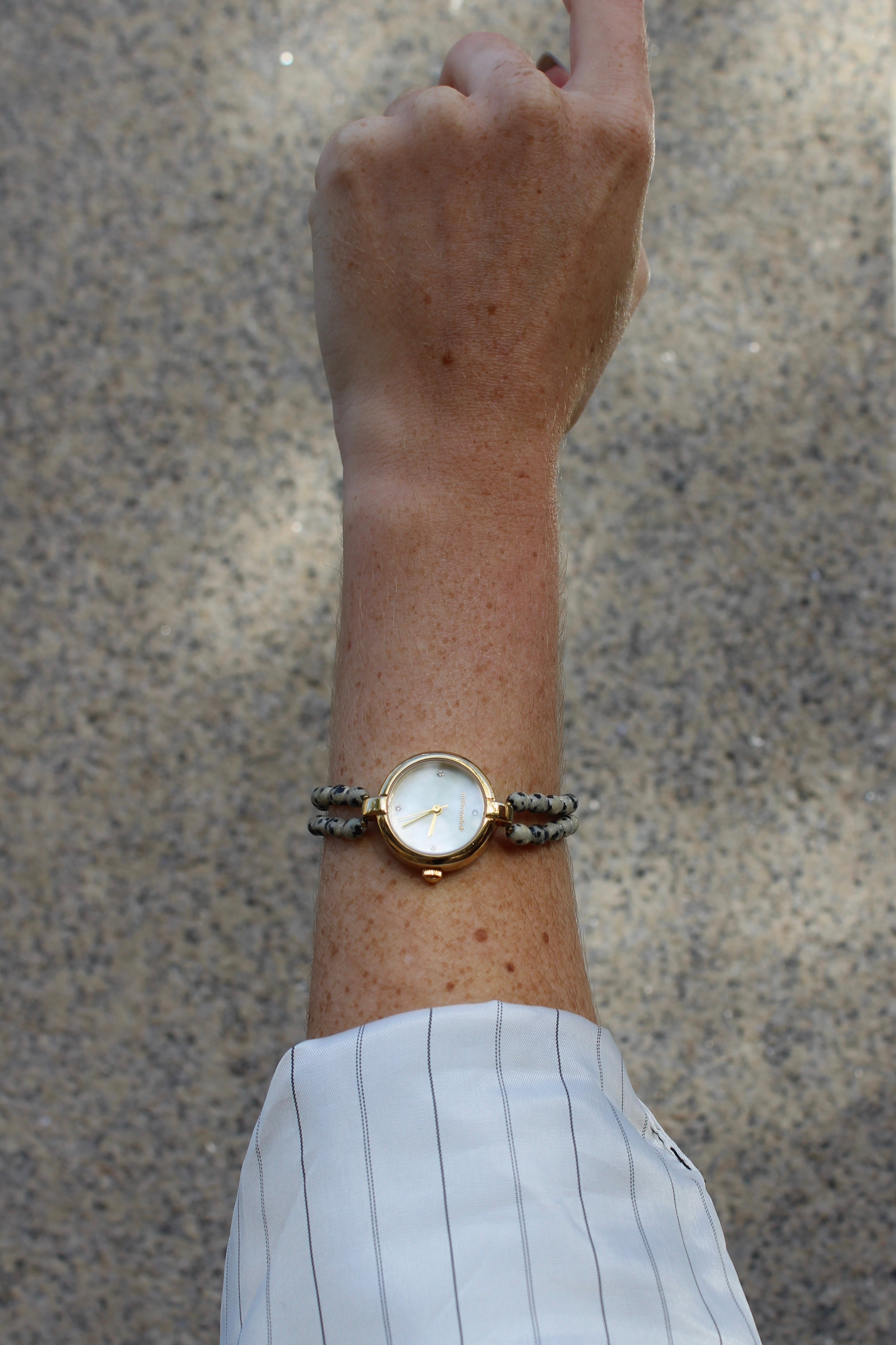 Noelia - Montre – Pierre naturelle - Acier inoxydable