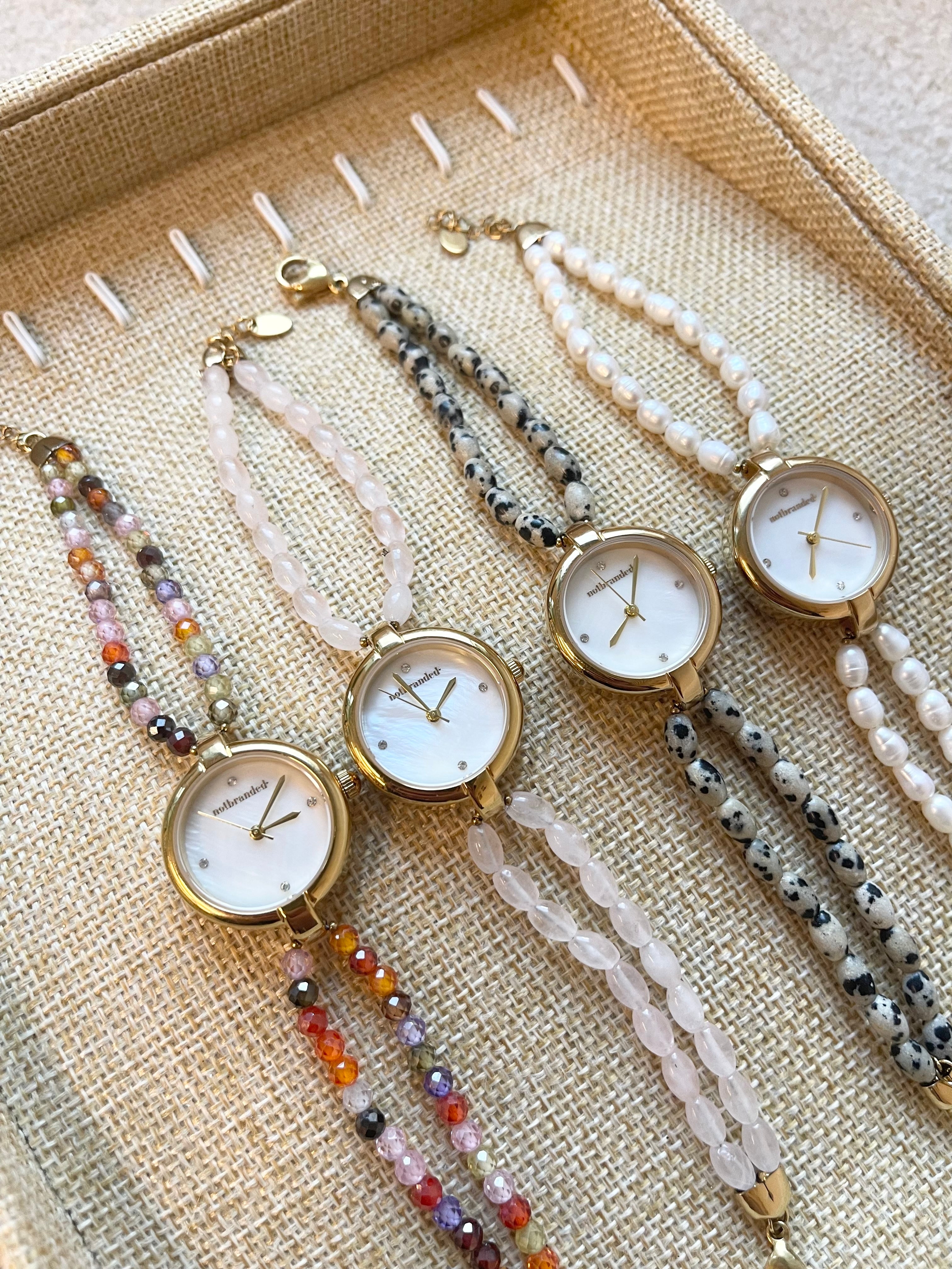 Noelia - Montre – Pierre naturelle - Acier inoxydable