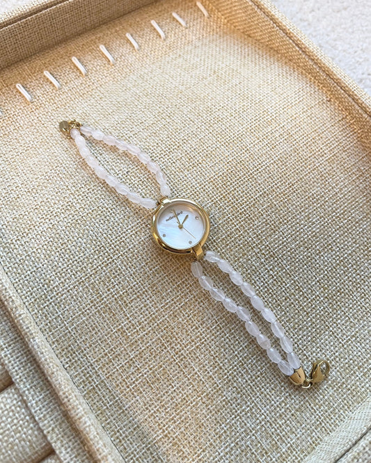 Rose  - Montre – Pierre naturelle - Acier inoxydable