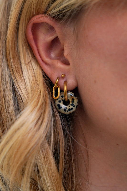 Femme - Boucles d'oreilles - Pierre naturelle - Acier inoxydable