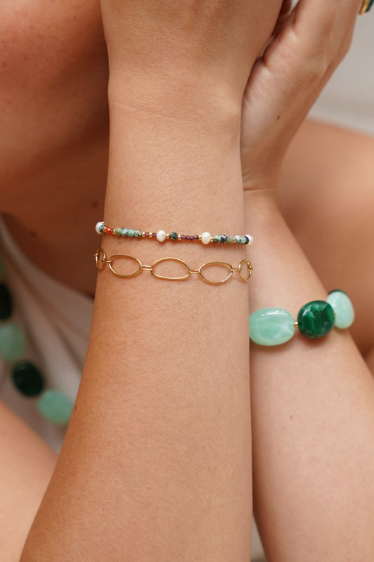 Tira - Bracelet - Pierre naturelle - Acier inoxydable