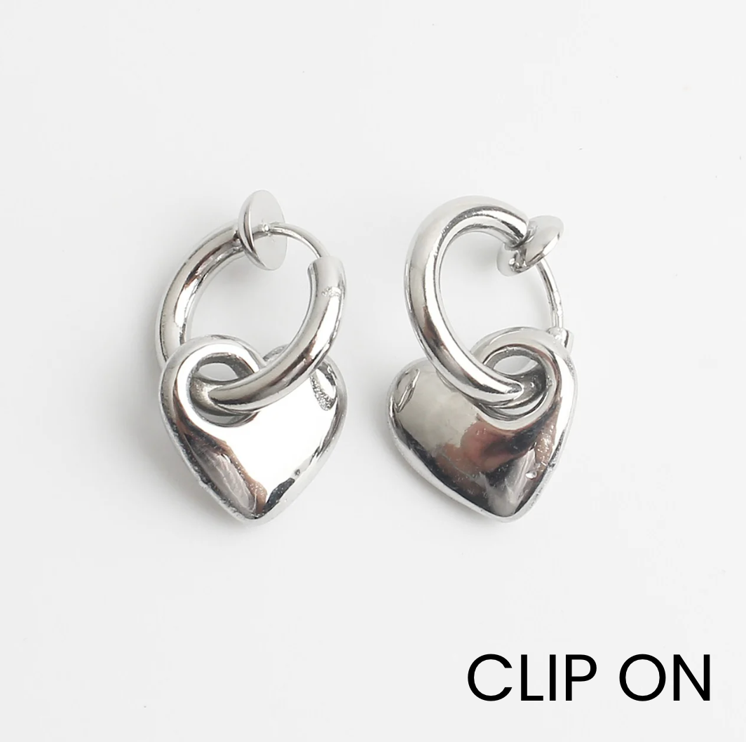 Carly - Boucles d'oreilles - Clips - Acier inoxydable