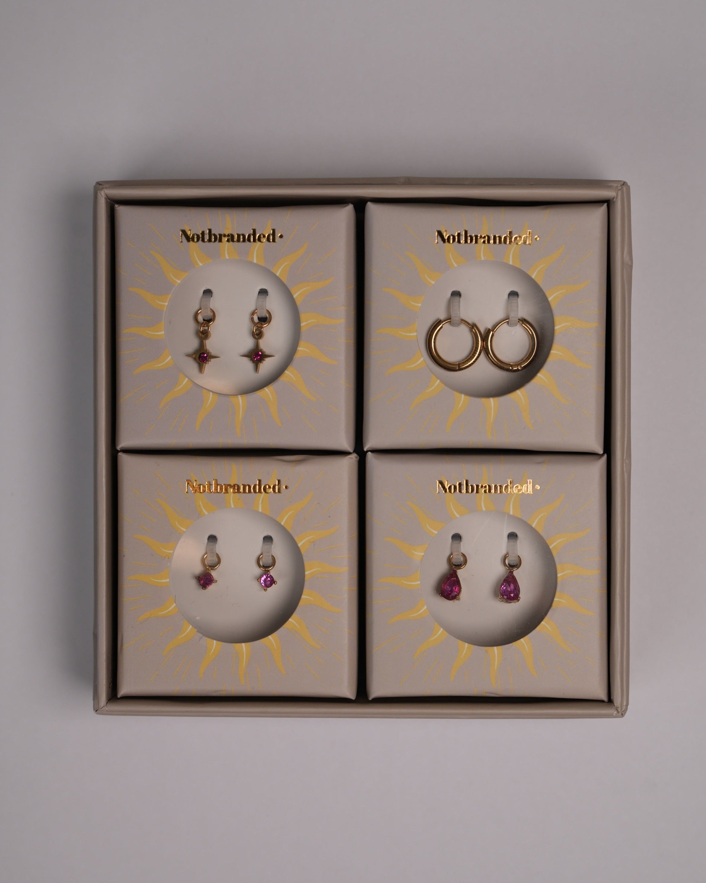 Birthstonebox  - Boucles d’oreilles – Set – Acier inoxydable